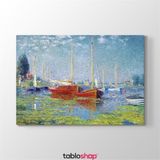 Tabloshop Claude Monet Red Boats At Argenteuil 100x70 cm Kanvas Tablo