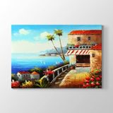 Tabloshop Deniz Manzaralı Ev 45x30 cm Tablo