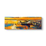 tabloshop Eski İskele Yağlıboya Tablo 90 x 30