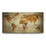 Tabloshop Eskitme Dünya Haritası 160x80 cm Tablo