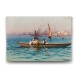 Tabloshop Fausto Zonaro Kayık Üzerinde 90x60 cm Tablo