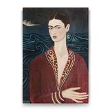 Tabloshop Frida Kahlo Kadife Elbiseli 50x75 cm Tablo