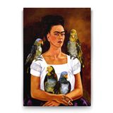 Tabloshop Frida Kahlo Me and My Parrots 100x140 cm Tablo
