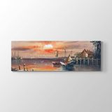 Tabloshop İskele Gemi 150x50 cm Tablosu