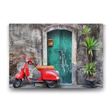 Tabloshop Kırmızı Vespa Motor 140x100 cm Tablo