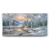 Tabloshop Kış Orman Manzarası 100x50 cm Tablo