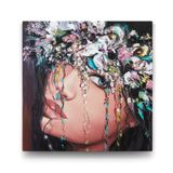 Tabloshop Mavi Gözlü Kadın 90x90 cm Tablo
