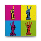 Tabloshop One Two Three Four 40x40 cm Tablo