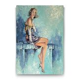 Tabloshop Sanatsal Yalnız Kadın 60x90 cm Tablo