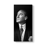 tabloshop Siyah Beyaz Atatürk Portresi Kanvas Tablo 40 x 80
