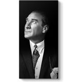 Tabloshop Siyah Beyaz Atatürk Portresi Kanvas Tablo - 50 x 100 cm - Renkli