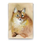 Tabloshop Sulu Boya Sarı Kedi 80x125 cm Tablo