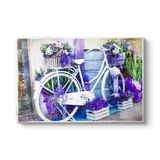 tabloshop Vintage Mor Çiçekli Bisiklet 100 x 70