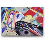Tabloshop Wassily Kandinsky White Zig Zags 45x30 cm Tablo