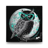 Tabloshop Yeşil Gözlüklü Baykuş 40x40 cm Tablo