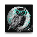 Tabloshop Yeşil Gözlüklü Baykuş 70x70 cm Tablo