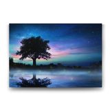 Tabloshop Yıldızlı Gecede Yalnız Ağaç 75x50 cm Tablo