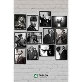 TABLOX 12 Parça Gazi Mustafa Kemal Atatürk Cumhuriyet Türkiye Lider Portre Dekoratif MDF Tablo Seti Duvar