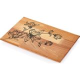 Taboo TAB-1185XS Gül Desenli Ahşap Tepsi 35 x 15 Cm