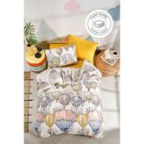Tabu Home Çarşafı Lastikli Kapadokya Balon Krem Tek Kişilik Nevresim Takımı - 100 x 200 cm - Renkli