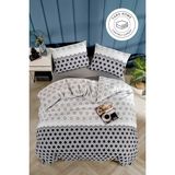 Tabu Home Geometrik Çarşafı Lastikli Antrasit Tek Kişilik Nevresim Takımı - 160 x 220 cm