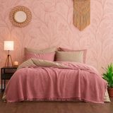 Tabu Home Müslin Pembe Çift Kişilik Yatak Örtüsü – 4 Katlı