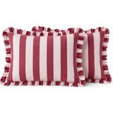 Tabu Home Ranforce Bordo Fırfırlı Yastık Kılıfı 2'li - 50 x 70