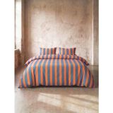 Tabu Home Ranforce Mavi Turuncu Çizgili Tek Kişilik Nevresim Takımı - Mavi - Turuncu - 160 x 220 cm