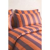 Tabu Home Ranforce Mor Somon Çizgili Tek Kişilik Nevresim Takımı - 160 x 220 cm
