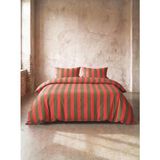 Tabu Home Ranforce Pembe Yeşil Çizgili Tek Kişilik Nevresim Takımı - Pembe - Yeşil - 160 x 220 cm
