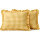 Tabu Home Ranforce Sarı Pöti Fırfırlı Yastık Kılıfı 2'li - 50 x 70