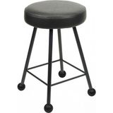 Tabure 47-55-65-75 cm Siyah Beyaz Bar Taburesi Suni Deri Döşeme Oturma Ahşap Topuz - 47 CM