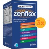 TABVITAMINS Zenflex 60 Tablet Glukozamin Kondroitin MSM Tip II Kolajen - 3 Adet (180 Tablet) - Dezenfektan Hediyeli (%72 Alkol)
