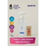 Taby Doğal Kaynaklı Bitkisel ve Mineral Bazlı Banyo Temizleyici Başlangıç Seti-Kireç Sökücü-1Şişe+2Tablet - 500 ml