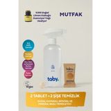 Taby Doğal Kaynaklı Bitkisel ve Mineral Bazlı Mutfak Temizleyici Başlangıç Seti-Yağ Çözücü 1Şişe+2 Tablet - 500 ml