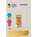 Taby Doğal Kaynaklı Bitkisel ve Mineral Bazlı Mutfak Temizleyici Tablet 4 Tablet - Yağ Çözücü - 4 Adet