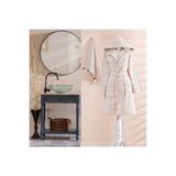 Taç 000000001500215673 Natural Pamuk Bornoz Set Taş S/M, Taş