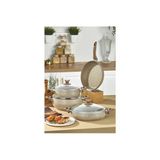 Taç 25 X 25 Mastercook Tombik 7 Parça Granit Tencere Seti Altın Rengi Granit 2,3 L Granit 4 Parça Kahve