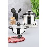 Taç 2'li Fastcook Düdüklü Tencere Seti4- 6lt - 4 - 6 L Set - Açık Gri
