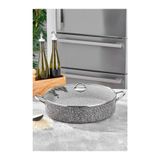 Taç 34 cm Ultra Granit Metal Kulplu Basık Tencere