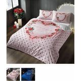 Taç 3745 Ranforce Lover Pembe Çift Kişilik Nevresim Takımı
