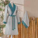 TAÇ Bamboo Dreams Petrol Bambu Aile Bornoz Seti, Petrol, L/XL