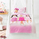 Taç Barbie Better Tek Kişilik Pembe Pike Takımı Lastikli - 160 x 230 cm