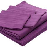 Taç Basic Stripe Düz%100 Pamuk Nevresim Takımı, Mürdüm, King Size