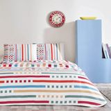 Taç Baskılı Rainbow Tek Kişilik Pike Takımı Kırmızı - 160 X 230