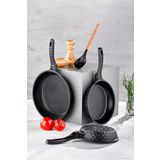 Taç Bella Döküm 3'lü Tava Seti Siyah 20 cm / 24 cm / 28 cm