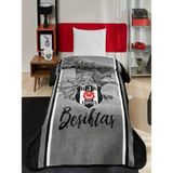 Taç Beşiktaş Lisanslı Battaniye Kupa Hediyeli - Siyah - Beyaz - 160 x 220 cm