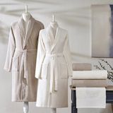 Taç Blaze Pure Cotton Pamuk Aile Bornoz Seti Ekru - M - L