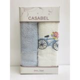 Taç Casabel 2li Mavi Beyaz El Yüz Havlusu