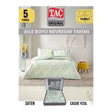 Taç CASSIE YESIL AILE FAMILY SATEN NEVRESIM TAKIMI CIFT KIŞILIK 160X220 CM 2 ADET